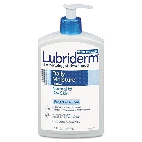Lubriderm Daily Moisture Unscented Body Lotion for Normal to Dry Skin, 16 fl oz | Fragrance-Free with Vitamin B5 - görsel 1
