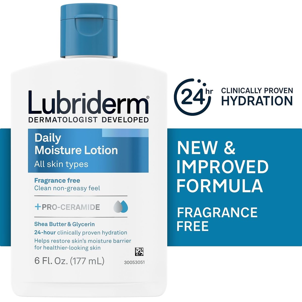 Lubriderm Daily Moisture Unscented Body Lotion for Normal to Dry Skin, 16 fl oz | Fragrance-Free with Vitamin B5 - görsel 6