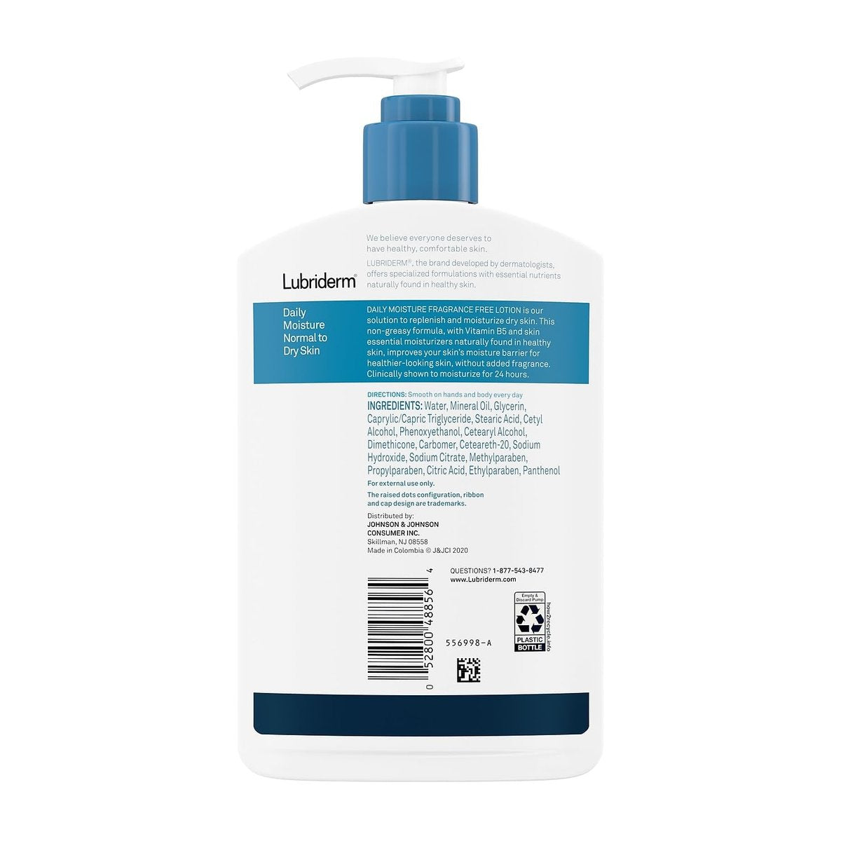 Lubriderm Daily Moisture Unscented Body Lotion for Normal to Dry Skin, 16 fl oz | Fragrance-Free with Vitamin B5 - görsel 18