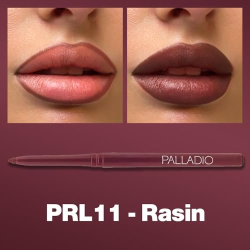 Palladio Retractable Waterproof Lip Liner - High Pigmented & Creamy, Long Lasting Smudge-Proof Formula (Raisin) - görsel 4