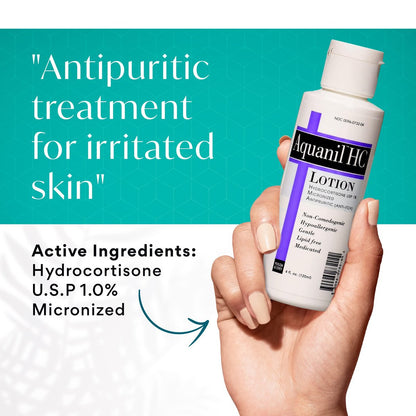 Aquanil HC Lotion - Calming Anti-Itch Body Lotion for All Skin Types, Fragrance-Free, 4 oz Avelisse