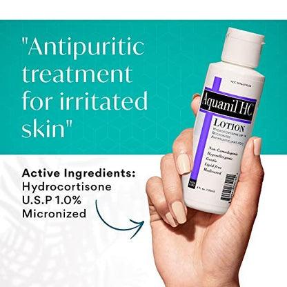 Aquanil HC Lotion - Calming Anti-Itch Body Lotion for All Skin Types, Fragrance-Free, 4 oz Avelisse