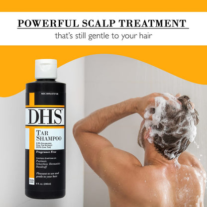 DHS Tar Shampoo – 8 fl oz | Therapeutic Dandruff & Psoriasis Relief Avelisse