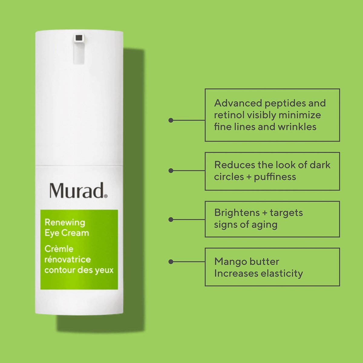 Murad Renewing Eye Cream – Retinol & Peptide Formula with Mango Butter for Firming, Dark Circles, Wrinkles – 0.5 Fl Oz Avelisse