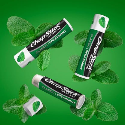 ChapStick Classic Spearmint Lip Balm, 12-Pack – Cool & Refreshing Moisturizer for Dry Lips, 0.15 Oz Each Avelisse