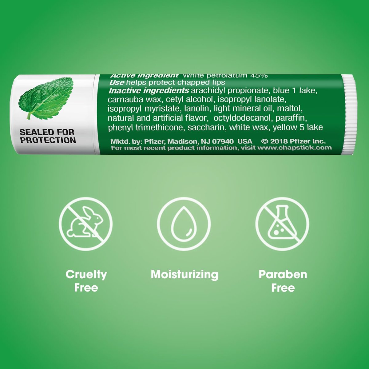 ChapStick Classic Spearmint Lip Balm, 12-Pack – Cool & Refreshing Moisturizer for Dry Lips, 0.15 Oz Each Avelisse