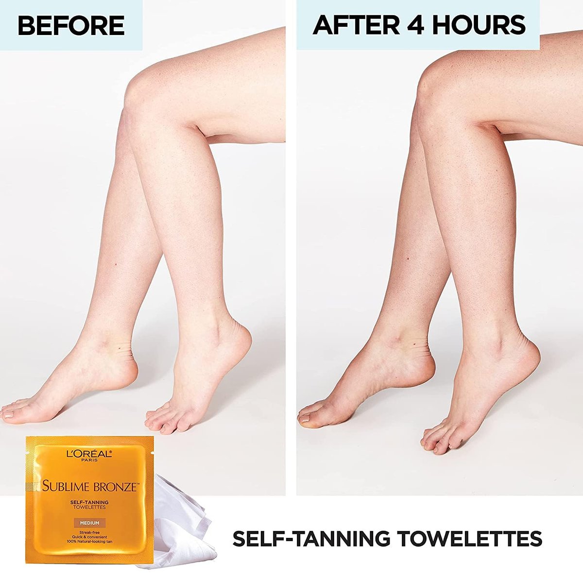 L'Oréal Paris Sublime Bronze Self-Tanning Towelettes for Body, Medium (3 Pack) Avelisse