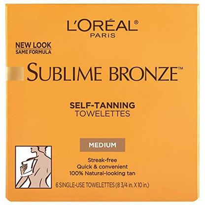 L'Oréal Paris Sublime Bronze Self-Tanning Towelettes for Body, Medium (3 Pack) Avelisse