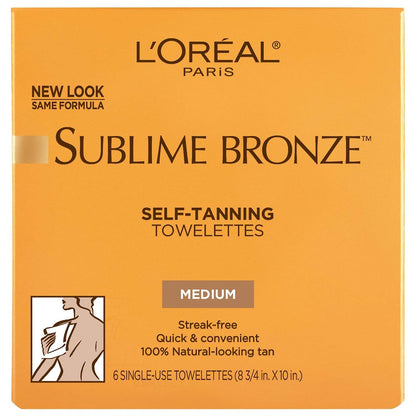 L'Oréal Paris Sublime Bronze Self-Tanning Towelettes for Body, Medium (3 Pack) Avelisse