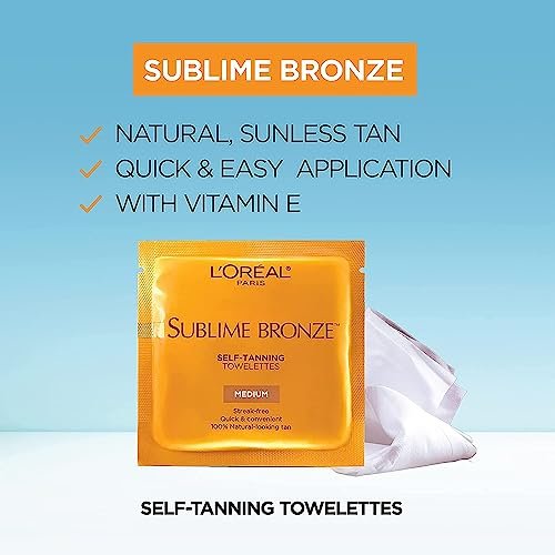 L'Oréal Paris Sublime Bronze Self-Tanning Towelettes for Body, Medium (3 Pack) Avelisse