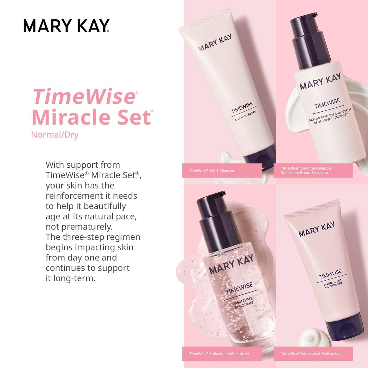 Mary Kay TimeWise Miracle Set for Normal/Dry – Normal/Dry Skin Optimized: Rich, nourishing textures that hydrate – Image 5