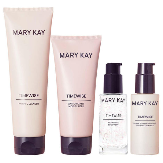 Mary Kay TimeWise Miracle Set for Normal/Dry Skin – 4-Piece Anti-Aging Skincare Routine with Cleanser, Day Cream SPF 30, Night Cream & Moisturizer Avelisse