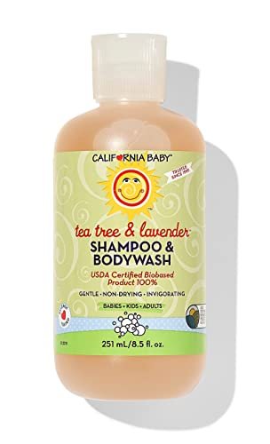 California Baby Tea Tree & Lavender Baby Wash + Shampoo – 100% Plant-Based, Hypoallergenic for Sensitive Skin (8.5 oz) - görsel 1