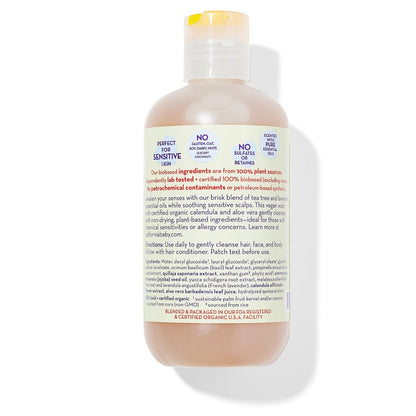 California Baby Tea Tree & Lavender Baby Wash + Shampoo – 100% Plant-Based, Hypoallergenic for Sensitive Skin (8.5 oz)