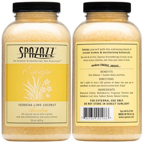 Spazazz Lime Coconut Bath Crystals – 22 oz Spa-Quality Bath Salts for Relaxation & Muscle Relief Avelisse