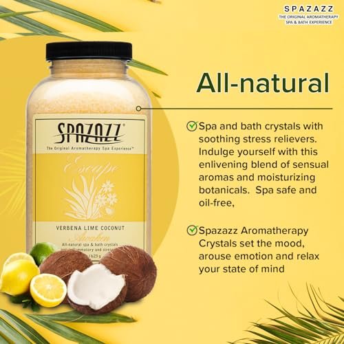 Spazazz Lime Coconut Bath Crystals – 22 oz Spa-Quality Bath Salts for Relaxation & Muscle Relief Avelisse