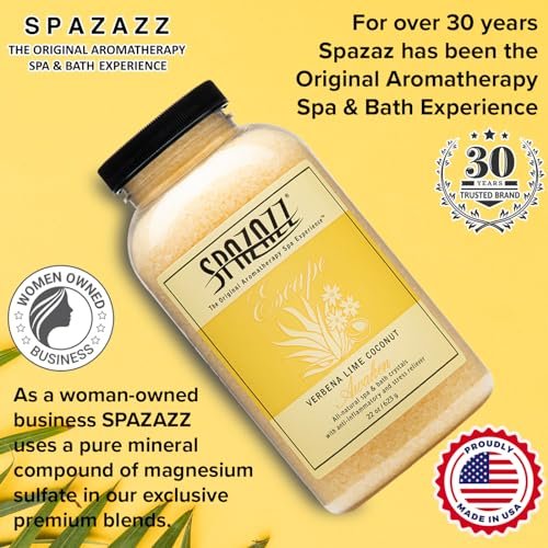 Spazazz Lime Coconut Bath Crystals – 22 oz Spa-Quality Bath Salts for Relaxation & Muscle Relief Avelisse
