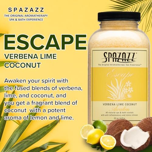 Spazazz Lime Coconut Bath Crystals – 22 oz Spa-Quality Bath Salts for Relaxation & Muscle Relief Avelisse