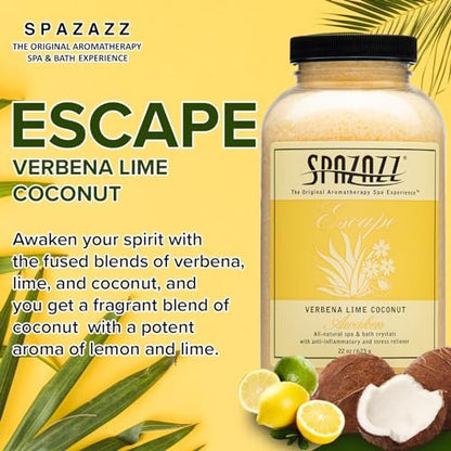Spazazz Lime Coconut Bath Crystals – 22 oz Spa-Quality Bath Salts for Relaxation & Muscle Relief Avelisse