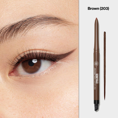 Revlon ColorStay Waterproof Eyeliner Pencil, Smudge-Proof & Longwear, Built-In Sharpener, 203 Brown, 0.01 oz