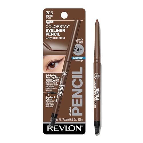 Revlon ColorStay Waterproof Eyeliner Pencil, Smudge-Proof & Longwear, Built-In Sharpener, 203 Brown, 0.01 oz - görsel 2