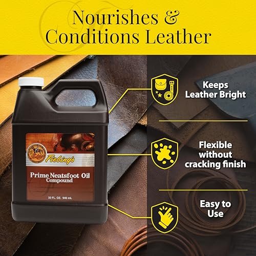 Fiebing's Prime Neatsfoot Oil 32 Fl Oz - Premium Leather Conditioner & Preservative - görsel 8
