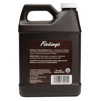 Fiebing's Prime Neatsfoot Oil 32 Fl Oz - Premium Leather Conditioner & Preservative