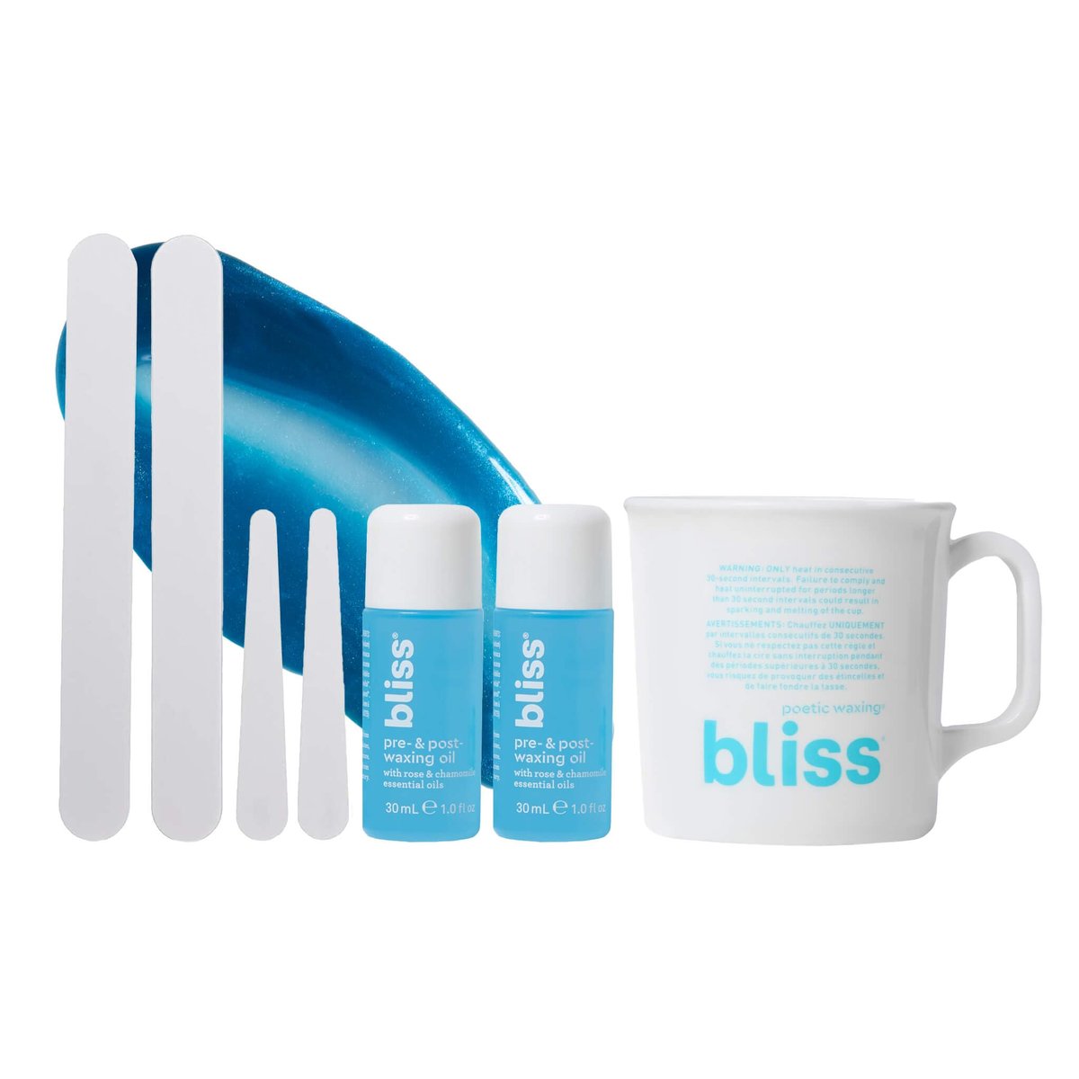 Bliss Poetic Waxing At Home Wax Kit - 5.3 Fl Oz - Microwavable Stripless Wax Hair Removal Kit - Fragrance Free - Safe for All Skin Types - 6 PC Set Avelisse