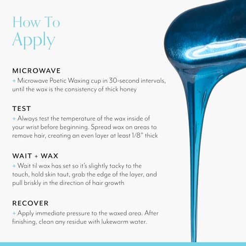 Bliss Poetic Waxing At Home Wax Kit - 5.3 Fl Oz - Microwavable Stripless Wax Hair Removal Kit - Fragrance Free - Safe for All Skin Types - 6 PC Set Avelisse