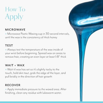 Bliss Poetic Waxing At Home Wax Kit - 5.3 Fl Oz - Microwavable Stripless Wax Hair Removal Kit - Fragrance Free - Safe for All Skin Types - 6 PC Set Avelisse