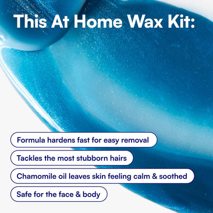 Bliss Poetic Waxing At Home Wax Kit - 5.3 Fl Oz - Microwavable Stripless Wax Hair Removal Kit - Fragrance Free - Safe for All Skin Types - 6 PC Set Avelisse