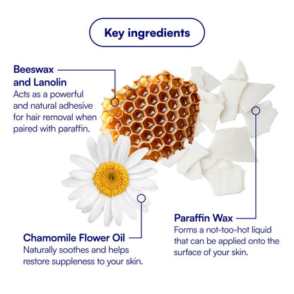 Bliss Poetic Waxing At Home Wax Kit - 5.3 Fl Oz - Microwavable Stripless Wax Hair Removal Kit - Fragrance Free - Safe for All Skin Types - 6 PC Set Avelisse