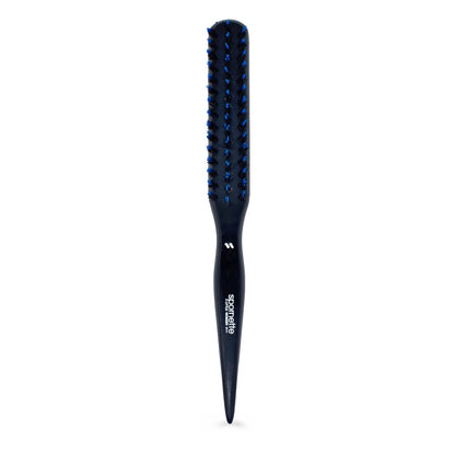 Spornette Little Wonder Small Teasing Brush – Boar & Tourmaline Nylon Bristles for Volume, Slick Backs & Back Brushing – Blue