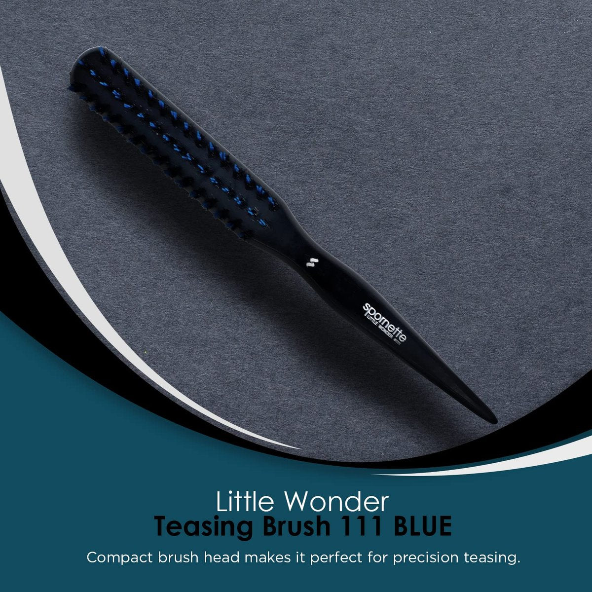 Spornette Little Wonder Small Teasing Brush – Boar & Tourmaline Nylon Bristles for Volume, Slick Backs & Back Brushing – Blue - görsel 3