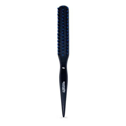 Spornette Little Wonder Small Teasing Brush – Boar & Tourmaline Nylon Bristles for Volume, Slick Backs & Back Brushing – Blue