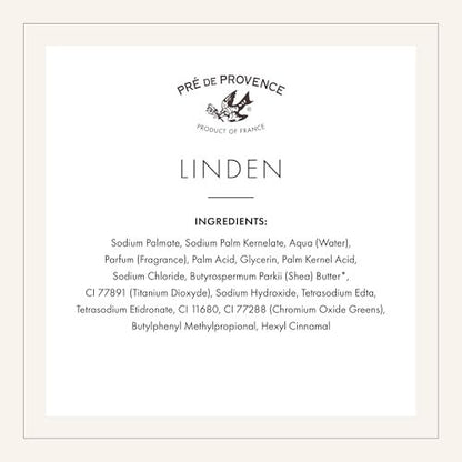 Pre de Provence Artisanal Soap Bar – Linden – Natural French Skincare with Organic Shea Butter – 5.3 oz