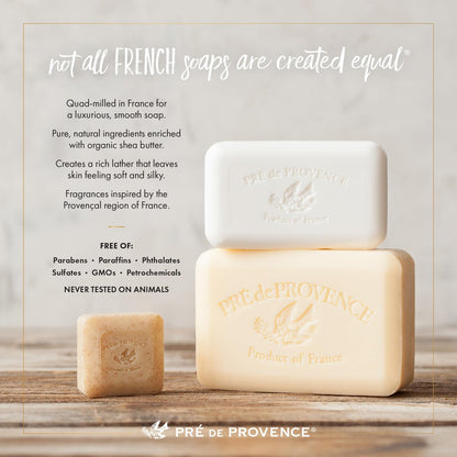 Pre de Provence Artisanal Soap Bar – Linden – Natural French Skincare with Organic Shea Butter – 5.3 oz