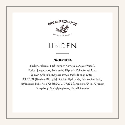 Pre de Provence Artisanal Soap Bar – Linden – Natural French Skincare with Organic Shea Butter – 5.3 oz