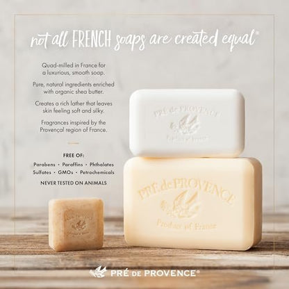 Pre de Provence Artisanal Soap Bar – Linden – Natural French Skincare with Organic Shea Butter – 5.3 oz