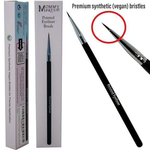 Pointed Eyeliner Brush - Ultra Fine Premium Synthetic Vegan Bristles, Precision Gel Eye Liner Brush for Easy & Flawless Application, Cruelty Free by Mommy Makeup Avelisse