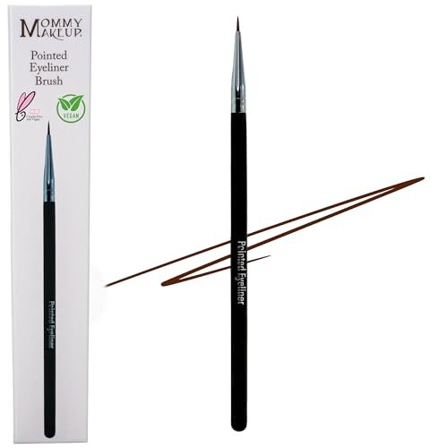 Pointed Eyeliner Brush - Ultra Fine Premium Synthetic Vegan Bristles, Precision Gel Eye Liner Brush for Easy & Flawless Application, Cruelty Free by Mommy Makeup Avelisse