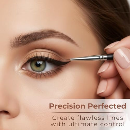 Pointed Eyeliner Brush - Ultra Fine Premium Synthetic Vegan Bristles, Precision Gel Eye Liner Brush for Easy & Flawless Application, Cruelty Free by Mommy Makeup Avelisse