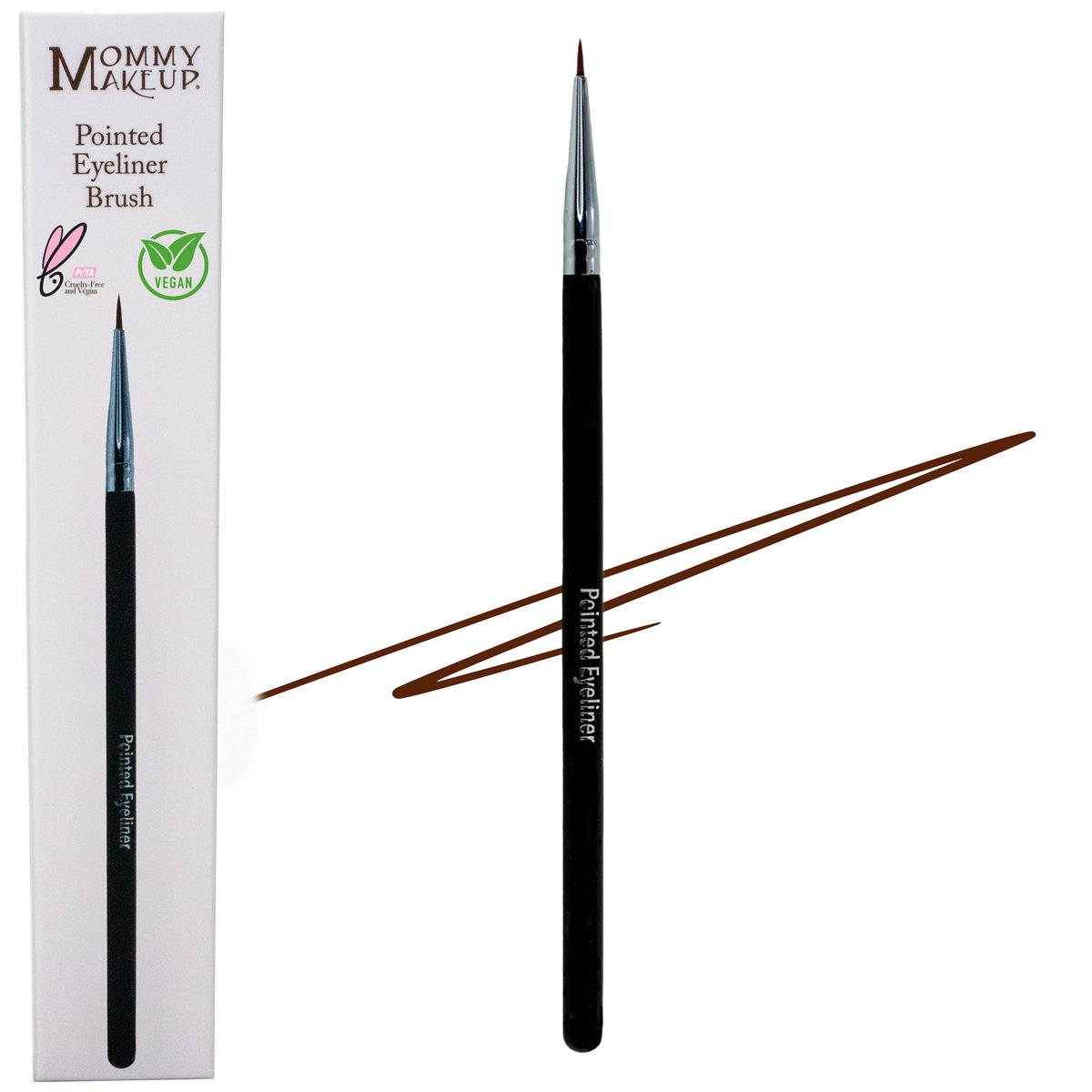 Pointed Eyeliner Brush - Ultra Fine Premium Synthetic Vegan Bristles, Precision Gel Eye Liner Brush for Easy & Flawless Application, Cruelty Free by Mommy Makeup Avelisse