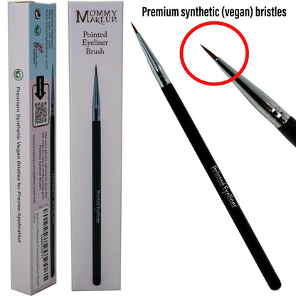 Pointed Eyeliner Brush - Ultra Fine Premium Synthetic Vegan Bristles, Precision Gel Eye Liner Brush for Easy & Flawless Application, Cruelty Free by Mommy Makeup Avelisse