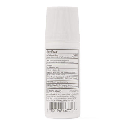 Medline MedSpa Roll-On Antiperspirant Deodorant, 1.5 oz, Long-Lasting Freshness