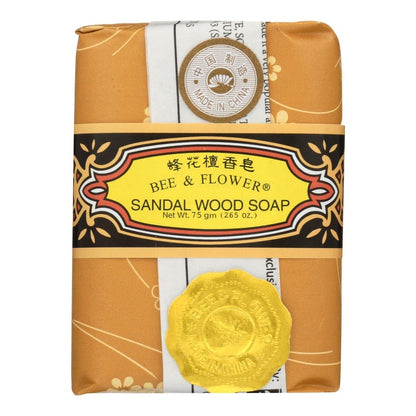 Bee & Flower Chinese Sandalwood Soap - 2.65 oz Bar, Pack of 12 - Classic Fragrance Bar Soap for Skin Cleansing Avelisse