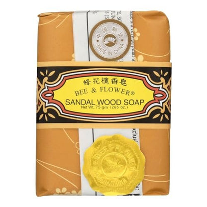 Bee & Flower Chinese Sandalwood Soap - 2.65 oz Bar, Pack of 12 - Classic Fragrance Bar Soap for Skin Cleansing Avelisse
