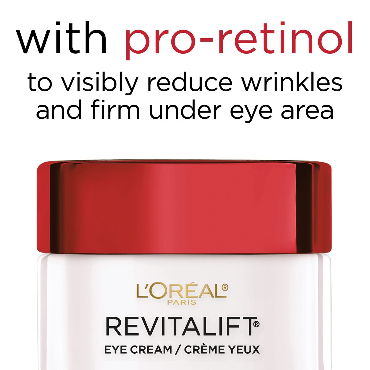 L'Oreal Paris Revitalift Anti-Wrinkle and Firming Eye Cream with Pro Retinol, 0.5 oz Avelisse