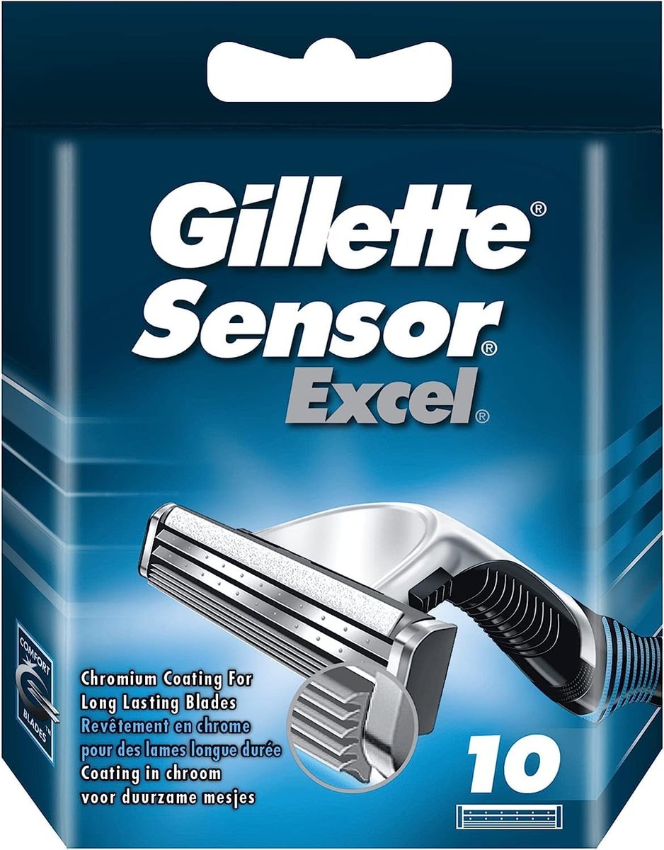 Gillette Sensor Excel Shaving Cartridges for Men (10 Count) - Smooth, Close Shave - görsel 1