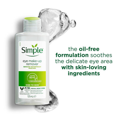 Simple Kind To Eyes Eye Make Up Remover, 125 ml – Gentle Micellar Cleansing Water